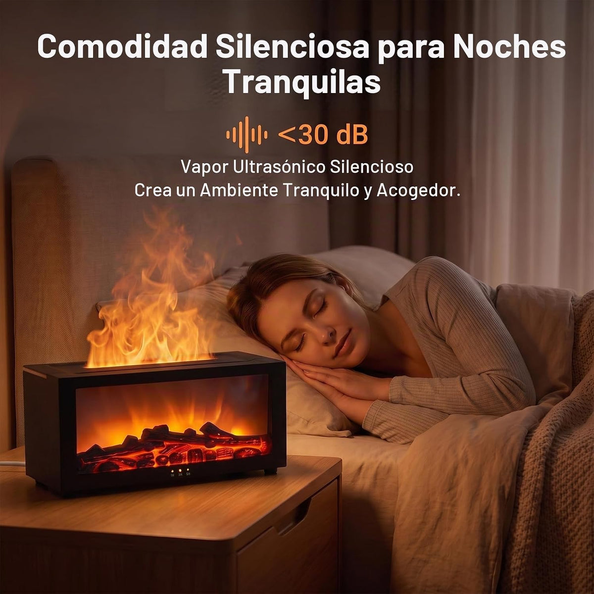 Humidificador en Forma de Llama para Chimenea con Mando a Distancia