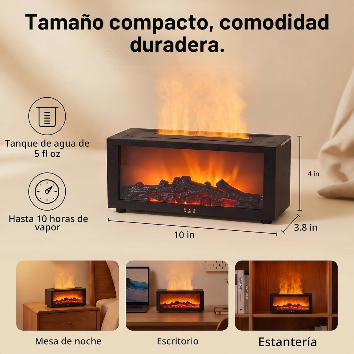 Humidificador en Forma de Llama para Chimenea con Mando a Distancia