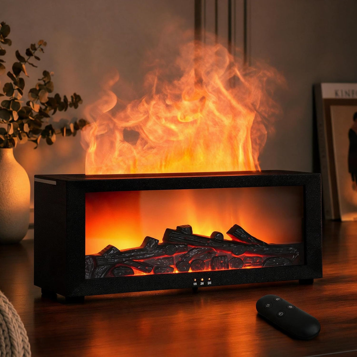 Humidificador en Forma de Llama para Chimenea con Mando a Distancia